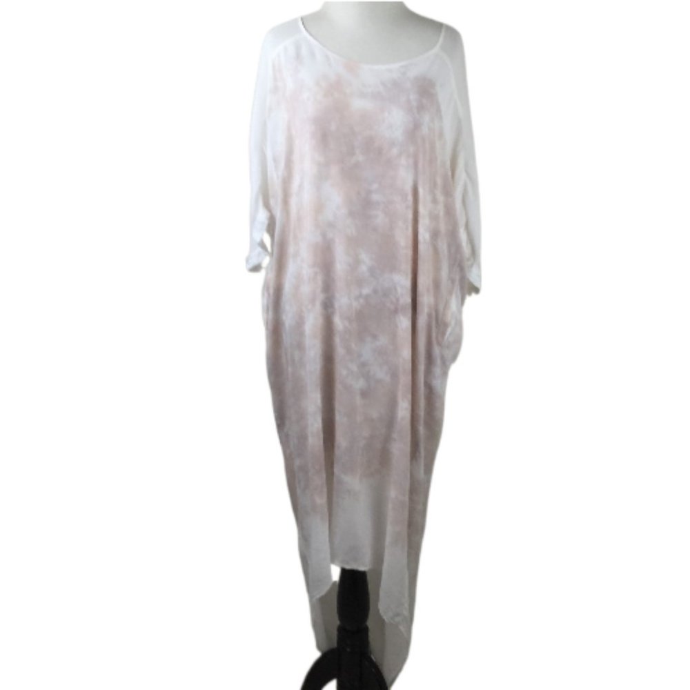 Anthropologie Tina Jo Petal Pink Dip Dyed Rayon Maxi Dress xs